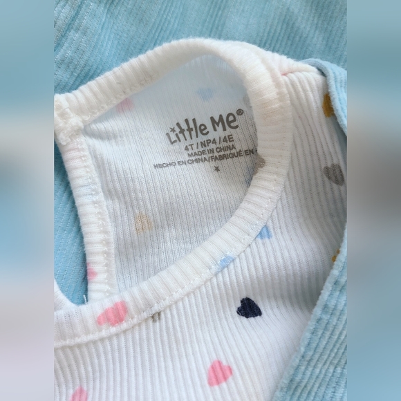 Light blue ruffled overalls set by Little Me, size 4T - Picture 7 of 7